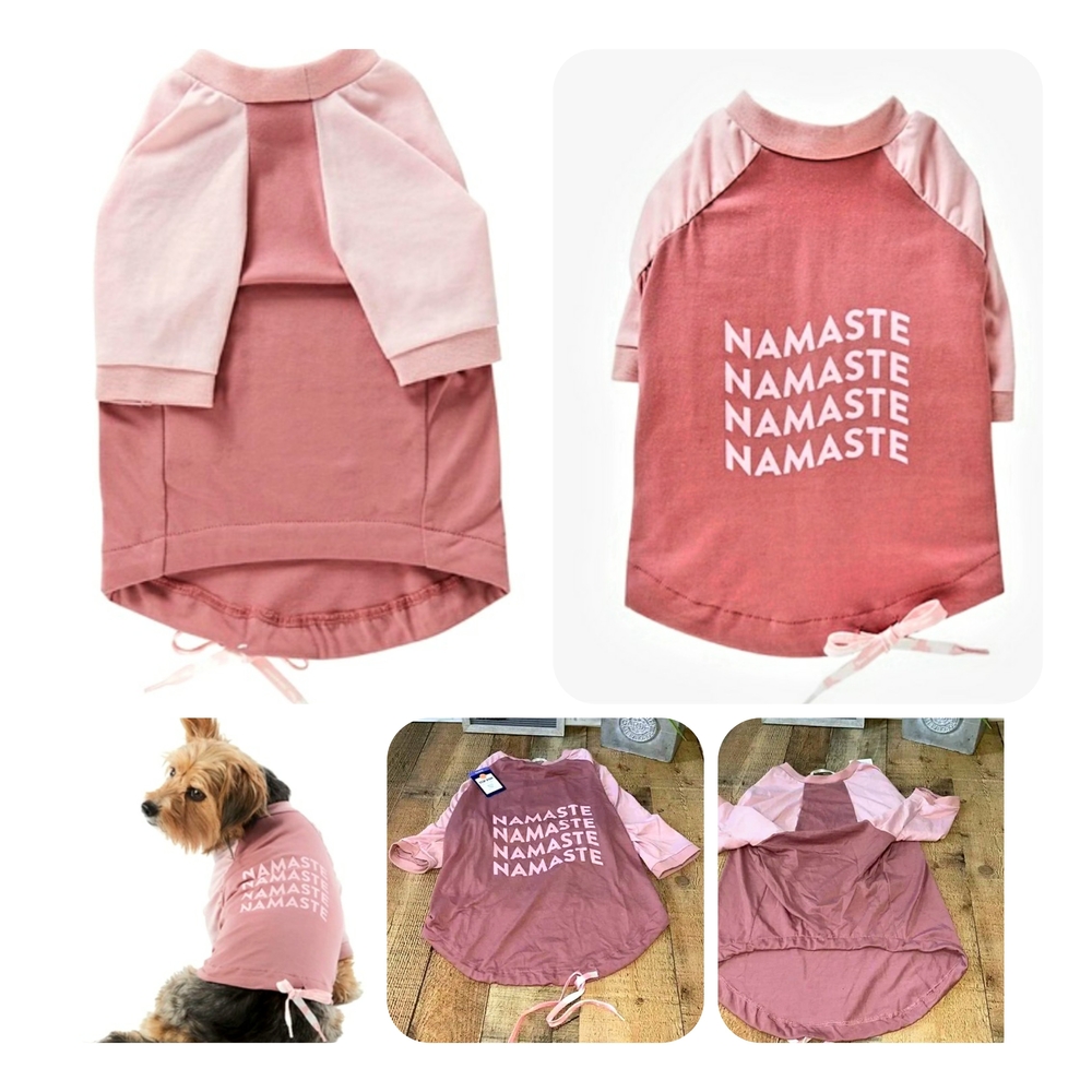 Top-Paw Pink Pet Tee with NAMASTE Print- XL